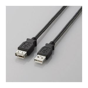 (まとめ) USB2.0延長ケーブル 配線 (A-A延長タイプ) U2C-E20BK【×5セット】 送料無料