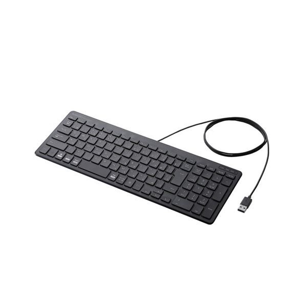 有線コンパクトキーボード／パンタグラフ式／薄型／ブラック TK-FCP097BK 黒 驚くほど薄く、美しい一枚板のようなデザイン 最薄部わずか6.5mmのスリムキーボード／パンタグラフ式／ブラック TK-FCP097BK 黒 送料無料
