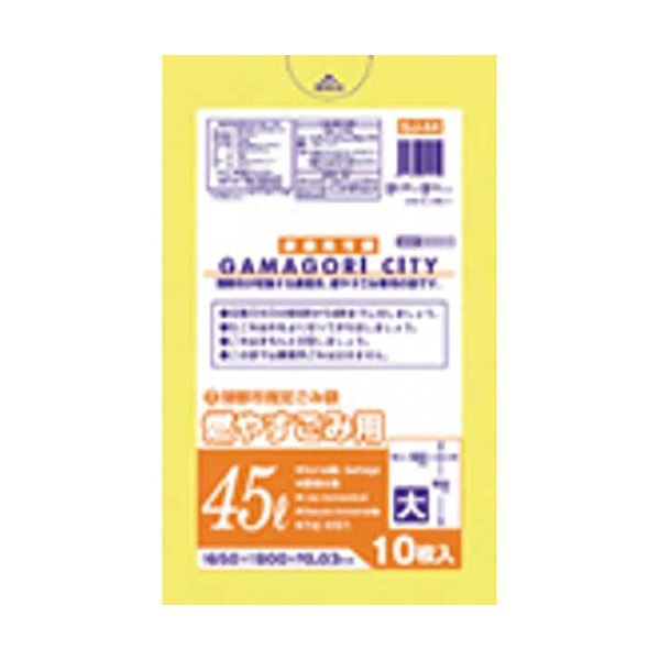 蒲郡市 可燃中30L10枚入半透明黄 GJ34 【（60袋×5ケース）合計300袋セット】 38-597 送料無料