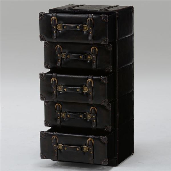 トランク型チェスト 5段 ブラウン トランク型チェスト 5段 ブラウン