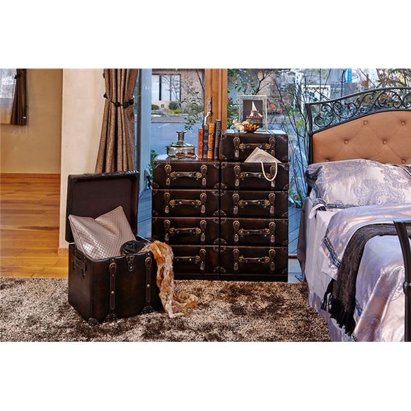 トランク型チェスト 5段 ブラウン トランク型チェスト 5段 ブラウン