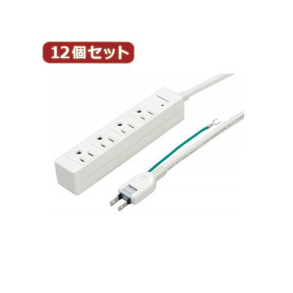 YAZAWA 12個セット 3Pマグネットタップ Y02JKP402WHX12 自由な角度で固定できる2面マグネット付き 配線がスッキリ収まる便利な3Pマグネッ