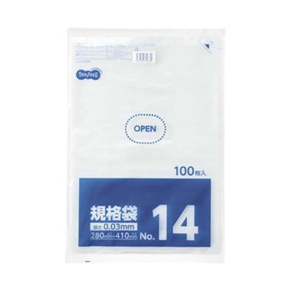 （まとめ）TANOSEE 規格袋 14号0.03×280×410mm 1パック（100枚）【×50セット】 送料無料