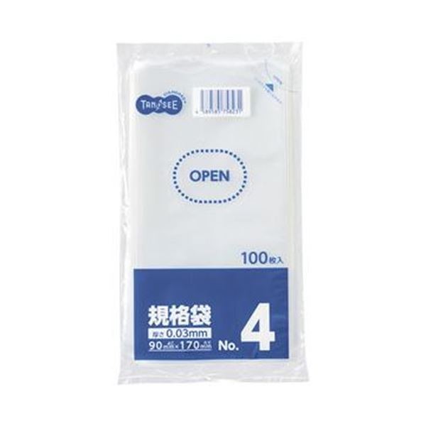 （まとめ）TANOSEE 規格袋 4号0.03×90×170mm 1セット（2000枚：100枚×20パック）【×10セット】 送料無料