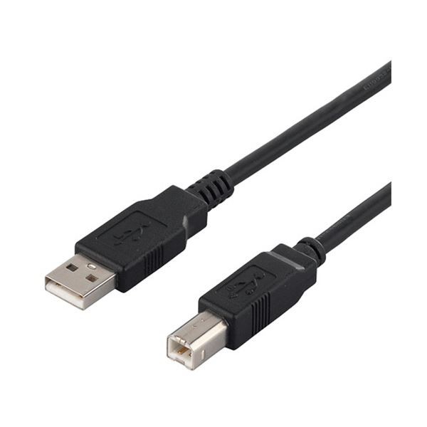 (まとめ) バッファロー USB2.0 A toBケーブル 配線 ブラック 2.0m BU2AB20BK 1本 【×20セット】 黒 送料無料