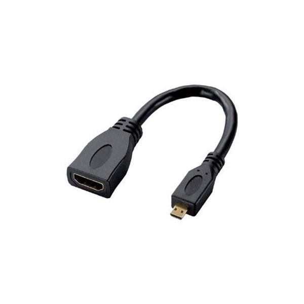 （まとめ） マイクロHDMI-HDMI変換アダプタ AD-HDAD2BK【×5セット】 送料無料