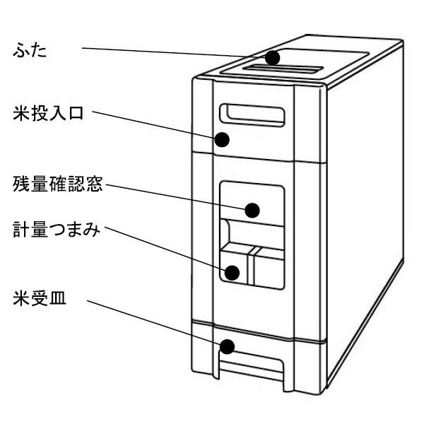 コンパクト ライスストッカー/米びつ 【マイルドホワイト 12kg整理 収納 0.5号計量可】 幅19cm 〔キッチン 台所〕 白 送料無料