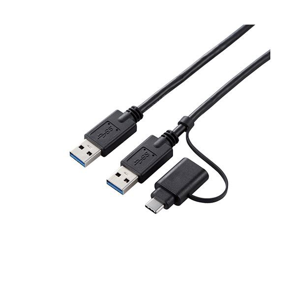 データ移行ケーブル 配線 USB3.0 Windows-Mac対応 Type-Cアダプタ付属 1.5m ブラック UC-TV6BK 黒 送料無料