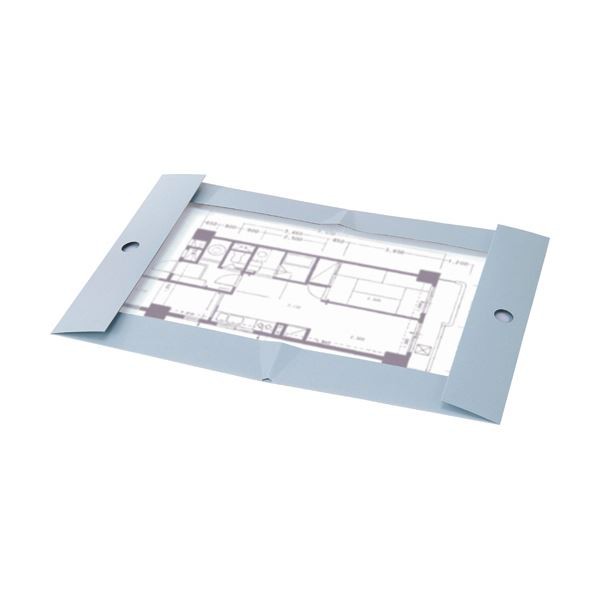 コクヨ 図面ファイル（超スリムタイプ）A2 2つ折 背幅13mm 青 セ-FD7B