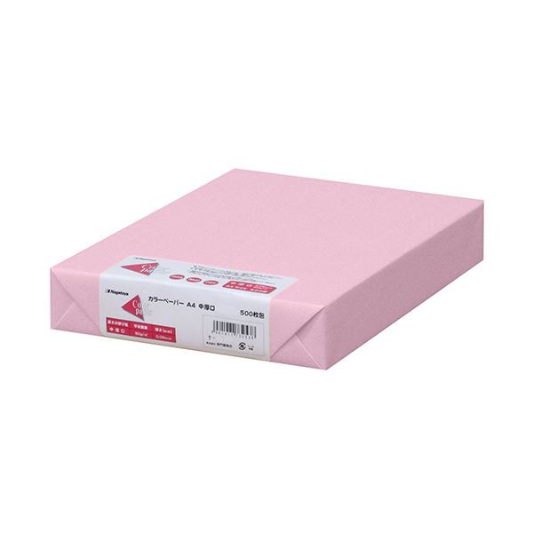 まとめ）長門屋商店 Color Paper A4中厚口 桃 ナ-3271 1冊(500枚) 【×3