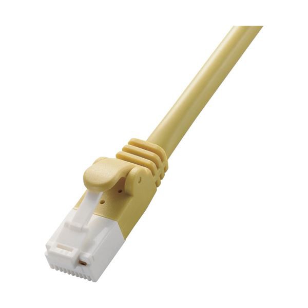 まとめ) Cat6対応ツメ折れ防止LANケーブル 配線 イエロー 10m LD-GPT