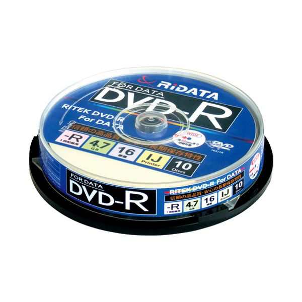 （まとめ）Ri-JAPAN データ用DVD-R 10枚 D-R16X47G.PW10SP B【×50セット】 高速書き込み対応 大容量データ保存に最適 信頼のデータ用DVD