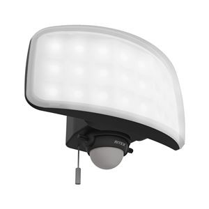 LED センサーライト ライト 照明 器具 幅20.4cm フリーアーム式 27W ワイド 2200ルーメン ひもスイッチ 屋内 屋外 ムサシ 防犯対策用品