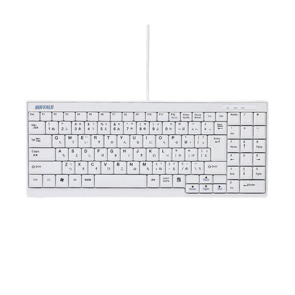 (まとめ) バッファロー USB接続有線スリムキーボード ホワイト BSKBU14WH 1台 【×5セット】 白 送料無料の通販は