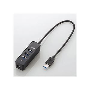 （まとめ） マグネット付きUSB3.0ハブバスパワー専用 4ポート ブラック U3H-T405BBK 1個【×2セット】 黒 送料無料