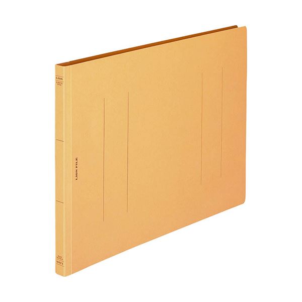 (まとめ) ライオン事務器 フラットファイル(環境) 樹脂押え具 B4ヨコ 150枚収容 背幅18mm 黄 A-507KB4E 1セット(10冊) 【×10セット】 送料無料