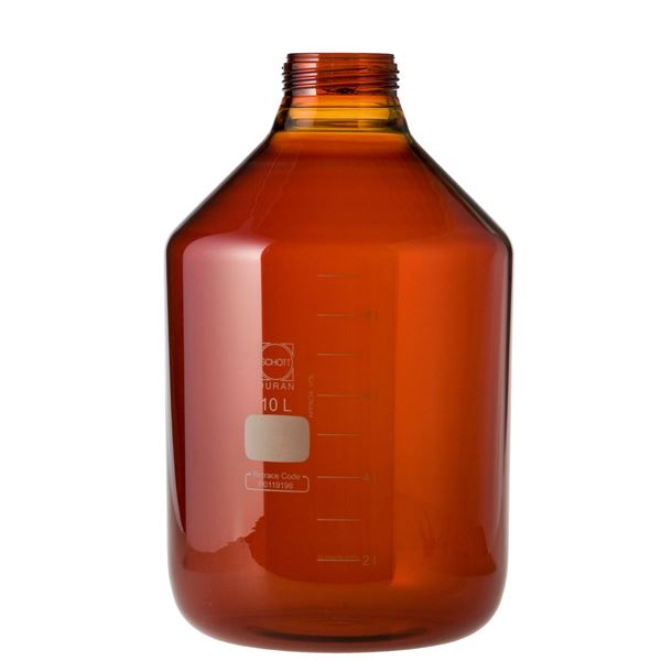 ねじ口びん 広口 茶褐色 びんのみ 10L 【017250-1100005】 大容量の茶褐色ボトルで、広口設計のびんのみ 10Lの収納力で、あらゆる用途にの通販は