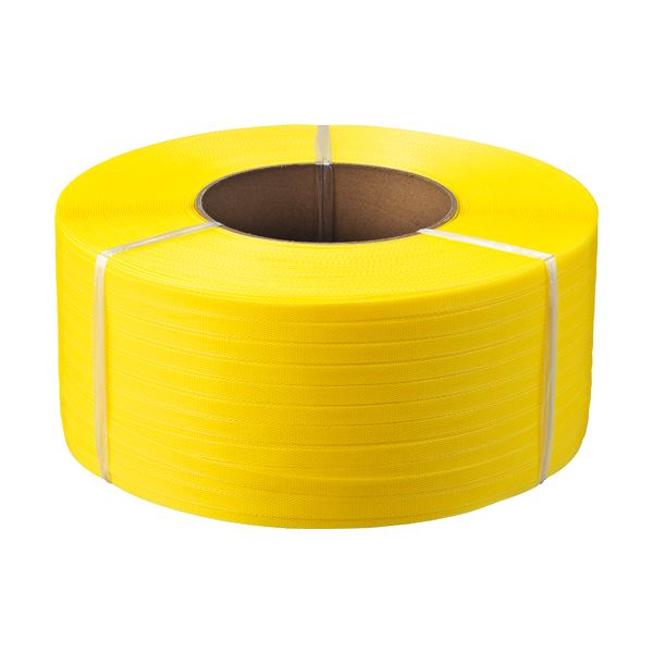 (まとめ）TANOSEE PPバンド 自動梱包機用 15mm×2500m 黄 1巻【×3セット】 送料無料の通販は