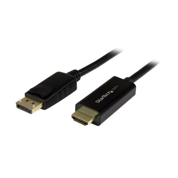 （まとめ）StarTech.com DisplayPort-HDMI変換アダプタケーブル 配線 4K対応 3m オス/オス ブラック DP2HDMM3MB 1本 【×3セット】 黒 送