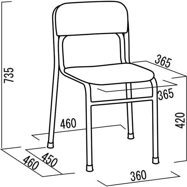 軽量 スタッキングチェア (イス 椅子) 日本製 国産 防汚仕様 金属