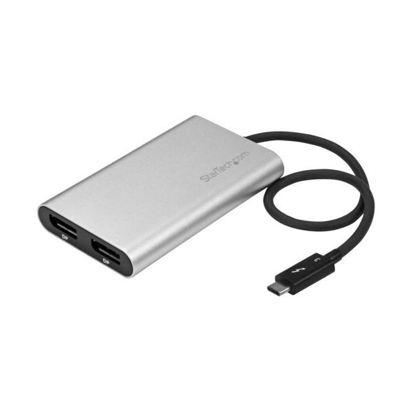 StarTech Thunderbolt3-2ポートDisplayPort変換アダプタ 4K/60Hz TB32DP2T 1個 送料無料