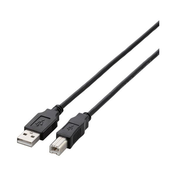 まとめ） USB2.0ケーブル 配線 1m U2C-BN10BK ブラック【×30セット