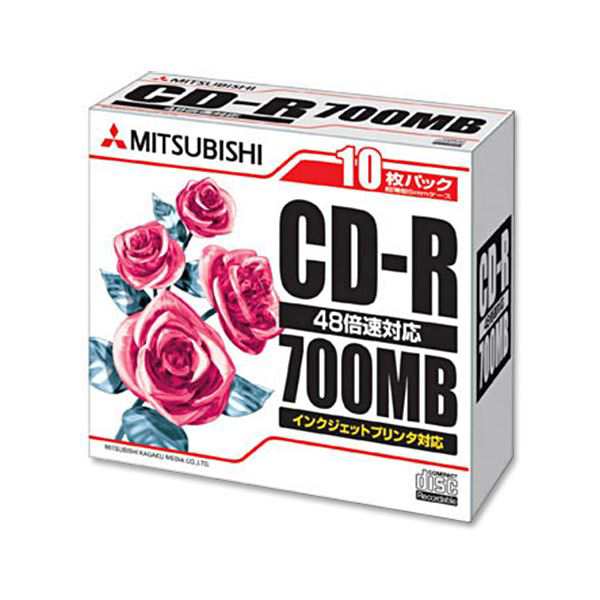 まとめ) 三菱ケミカルメディア データ用CD-R700MB 48倍速 ホワイトプリンタブル スリムケース SR80PP10 1パック(10枚)  【×10セット】-商品レビュー