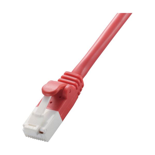 (まとめ) Cat5e対応ツメ折れ防止LANケーブル 配線 レッド 1m LD-CTT／R1／RS 1本 【×30セット】 赤 送料無料の通販は