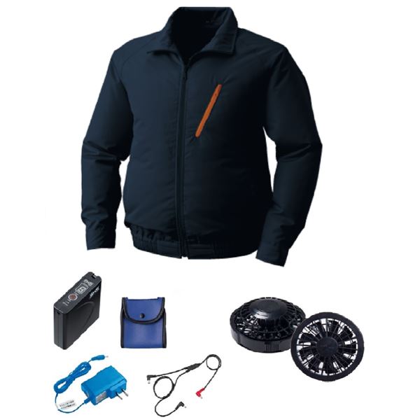 半袖 空調服/作業着 〔ファンカラー：ブラック カラー：ライムグリーン×ネイビー 4L〕 リチウムバッテリー付き LIPRO2 KU91720 【北海道・沖縄・離島配送不可】 半袖 空調服/作業着 〔ファンカラー：ブラック カラー：ライムグリーン