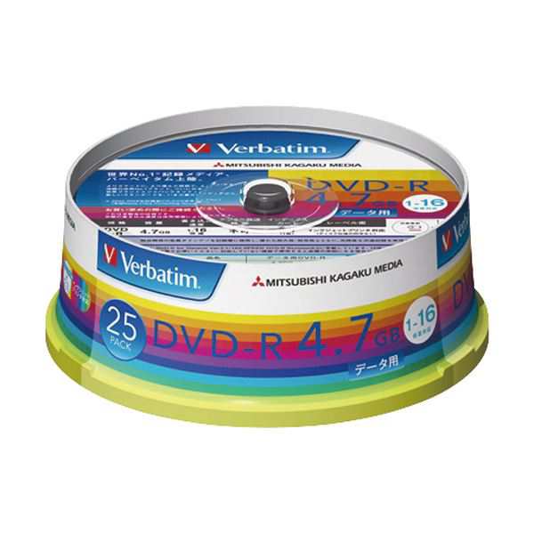 （まとめ）バーベイタム データ用DVD-R4.7GB 1-16倍速 ホワイトワイドプリンタブル スピンドルケース DHR47JP25V1 1パック（25枚）【×5