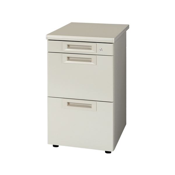 プラス 脇机 テーブル 3段 RJ-047A-A3 エルグレー 引出A エレガントなグレーの引き出し付き3段脇机、プラスが贈る最高のオフィスアイテム 送料無料 33,893円