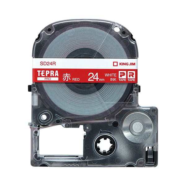 (まとめ) キングジム テプラ PRO テープカートリッジ ビビッド 24mm 赤/白文字 SD24R 1個 【×10セット】 送料無料の通販は