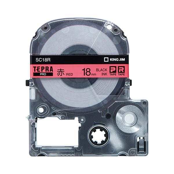 (まとめ) キングジム テプラ PRO テープカートリッジ パステル 18mm 赤/黒文字 SC18R 1個 【×10セット】 送料無料の通販は