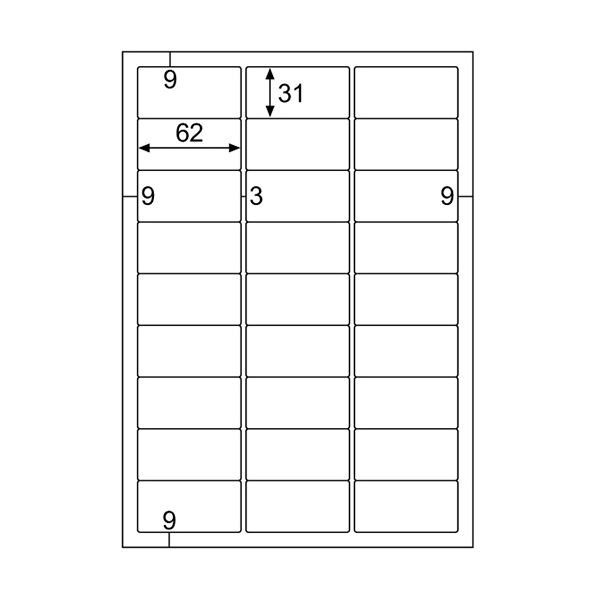 (まとめ) ヒサゴ エコノミーラベル A4 27面62×31mm 四辺余白 角丸 ELM030S 1冊(30シート) 【×10セット】 送料無料