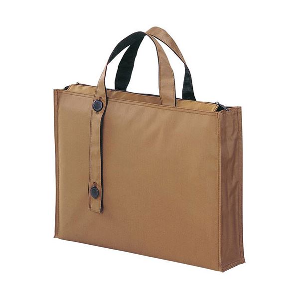 (まとめ) リヒトラブ キャリングバッグ2ウェイタイプ B4 縦300×横400×厚さ80mm 茶 A-7651-9 1個 【×10セット】 送料無料の通販は