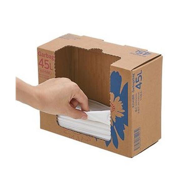 まとめ）TANOSEE ゴミ袋 コンパクト乳白半透明 45L BOXタイプ 1箱（110 