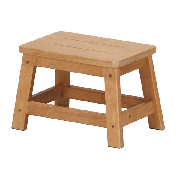 ステップチェア (イス 椅子) /脚立 【1段】 ブラウン 幅350×奥行220×高さ230mm 木製 ラバーウッド 〔リビング ダイニング〕 完成品 茶 送料無料