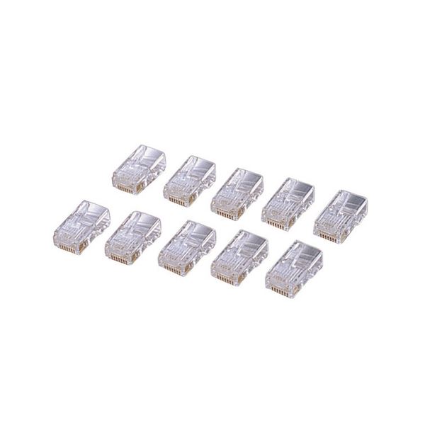 (まとめ) カテゴリー5E対応 RJ45コネクタ 単線仕様 LD-RJ45T10A 1セット（10個） 【×30セット】 送料無料の通販は