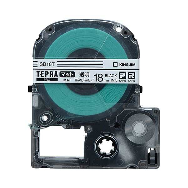 (まとめ) キングジム テプラ PRO テープカートリッジ マットラベル 18mm 透明/黒文字 SB18T 1個 【×10セット】 送料無料の通販は