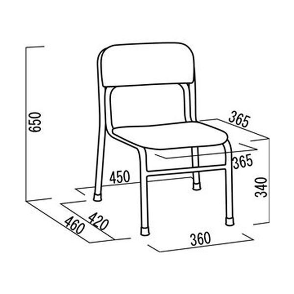 通販 スタッキングチェア 幅45cm レッド×クロムメッキ 重さ4.3kg