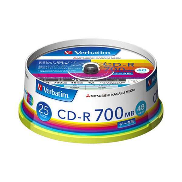 (まとめ) バーベイタム データ用CD-R700MB 4-48倍速 ホワイトワイドプリンタブル スピンドルケース SR80FP25V11パック(25枚) 【×10セッ