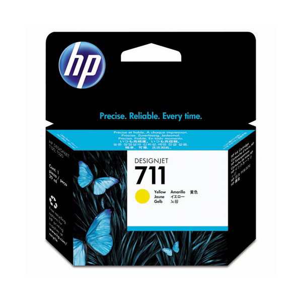 (まとめ) HP711 インクカートリッジ イエロー 29ml 染料系 CZ132A 1個 【×10セット】 黄 送料無料