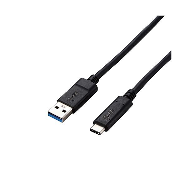 【5個セット】エレコム USB3.1ケーブル/Gen2/A-Cタイプ/認証品/3A出力/1.0m/ブラック USB3-AC10NBKX5 黒 送料無料