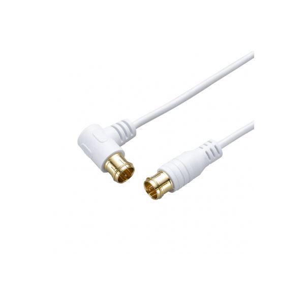 【5個セット】 YAZAWA 極細アンテナケーブル 配線 10m ホワイト AT48LS100WHX5 白 送料無料の通販は