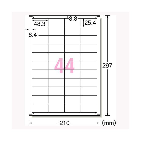 まとめ） エーワン ラベルシール プリンタ兼用 強粘着タイプ 18枚入 44