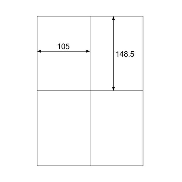 まとめ) ヒサゴ きれいにはがせるエコノミーラベルA4 4面 105×148.5mm