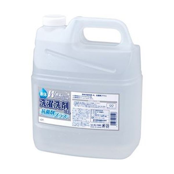 （まとめ）熊野油脂 液体洗剤 抗菌 清潔 剤プラス4L/本 1セット（4本）【×3セット】 抗菌パワーで、室内干しもおすすめ （まとめ）熊野