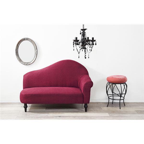 ソファー 約幅111×奥行63×高さ79×座面高34.5cm ワインレッド 肘付き 脚付き 脚部組立式 座面：Sバネ 姫系 リビング 赤 送料無料の通販は