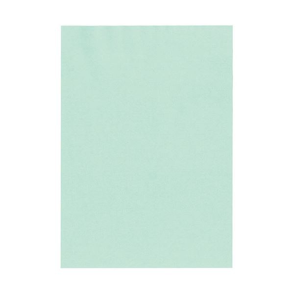 まとめ) 北越コーポレーション 紀州の色上質A4T目 薄口 ブルー 1冊(500