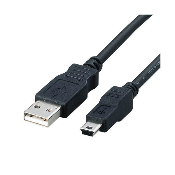 (まとめ) フェライトコア内蔵USB2.0対応ケーブル 配線 (A)オス-mini(B)オス ブラック 0.3m USB-FSM5031本 【×10セット】 黒 送料無料